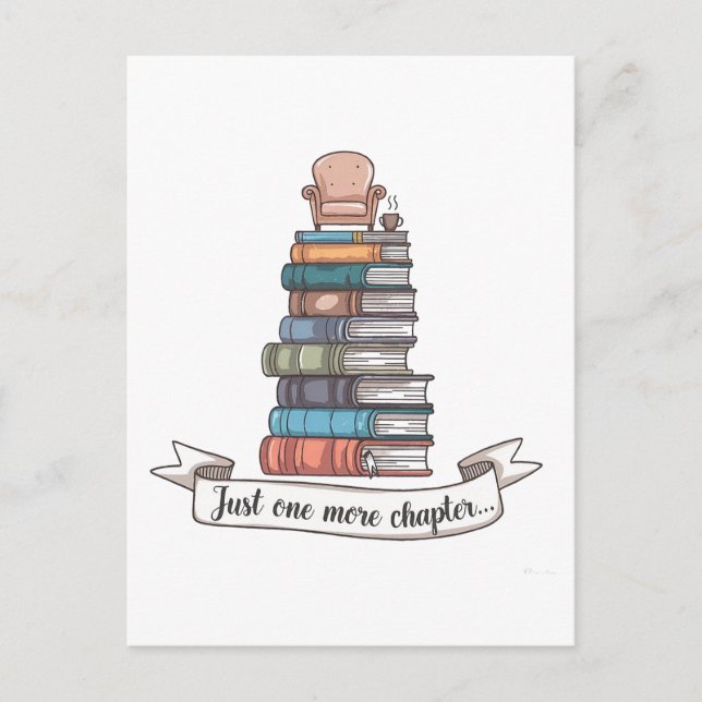 Just One More Chapter - Cozy Book Lover Design Postcard (Front)