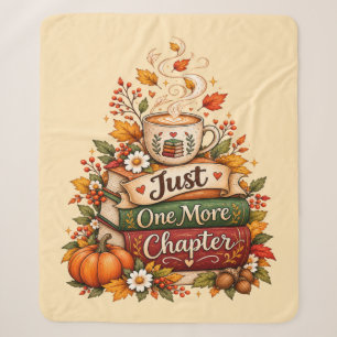 Just One More Chapter - Fall Book Lover Planner Sherpa Blanket