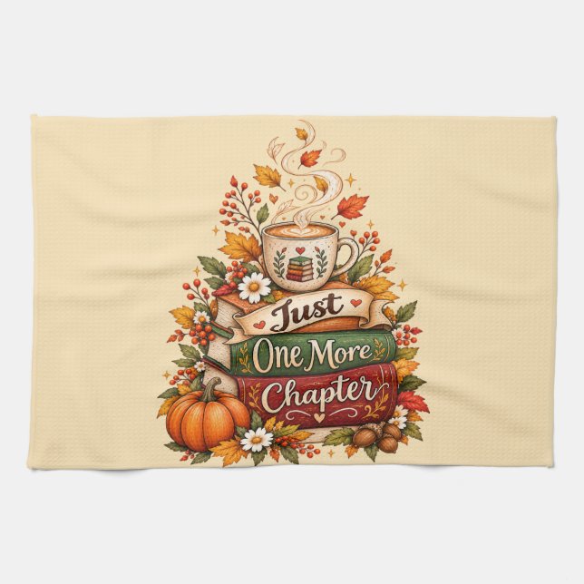  Just One More Chapter - Fall Book Lover Planner Tea Towel (Horizontal)