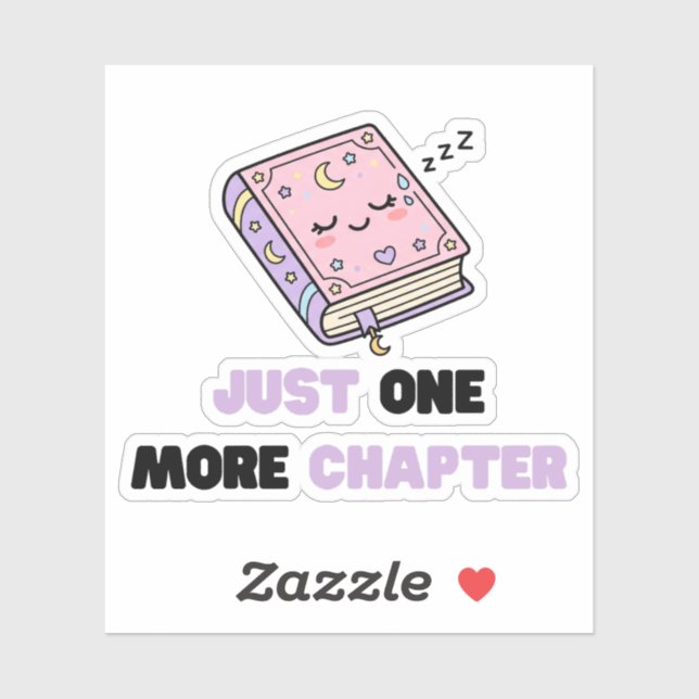 Just One More Chapter Funny Sleepy Book Vector (Sheet)