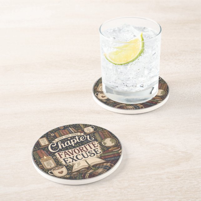 Just One More Chapter Is My Favourite Excuse Coaster (Side)