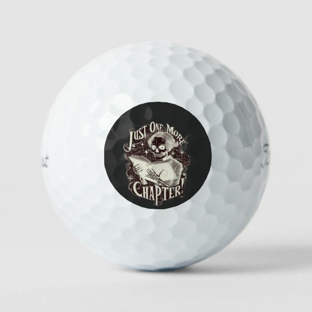 Just One More Chapter Skeleton Reader Funny  Golf Balls (Front)