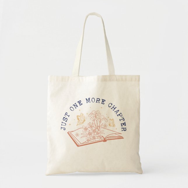 Just one more chapter tote bag (Front)