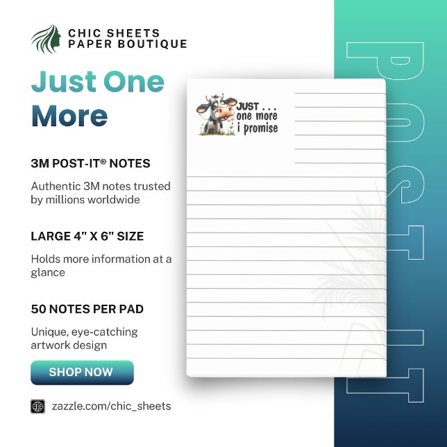 “Just One More” Lined 3M Post-it® Notes (Creator Uploaded)