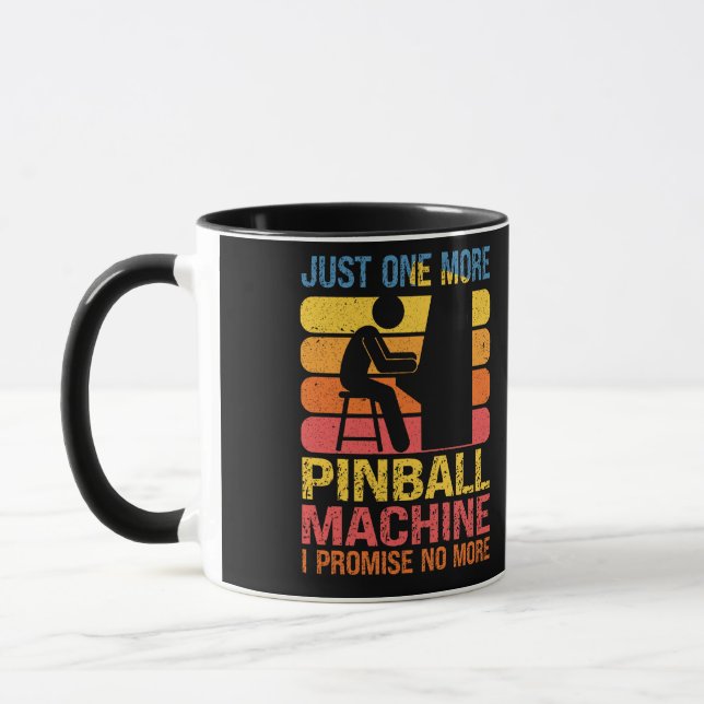 Just One More Pinball Machine Pinball Lovers Pub Mug (Left)