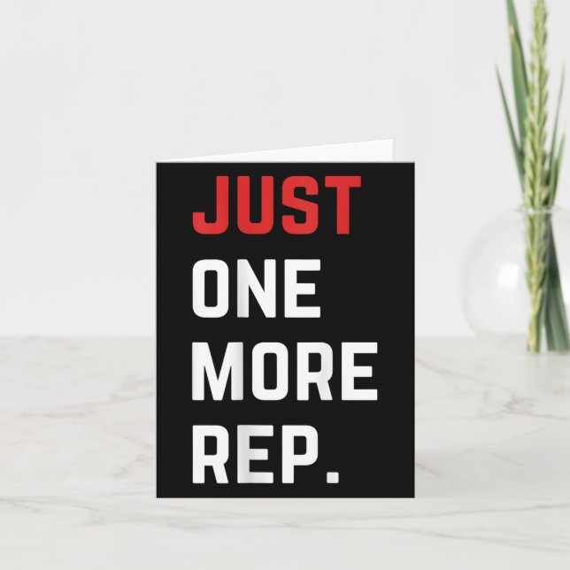 Just One More Rep Motivational Gym  Card (Front)