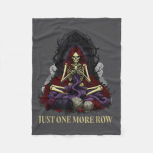 Just One More Row Crochet Skeleton Crocheting Knit Fleece Blanket