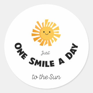 Just One Smile A Day to the Sun Classic Round Sticker