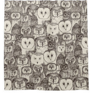just owls natural shower curtain