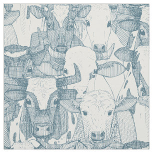 just ox bluestone white fabric