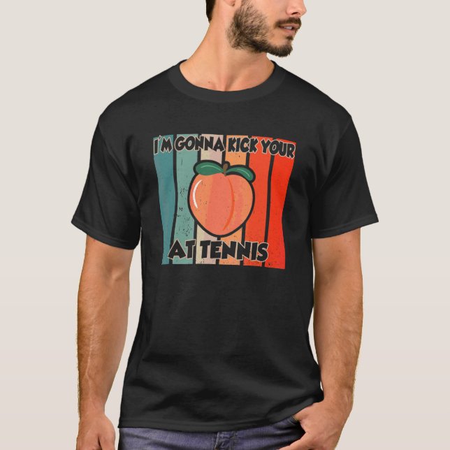 Just Peach Fruit Print  Drupe Gonna Kick At Tennis T-Shirt (Front)