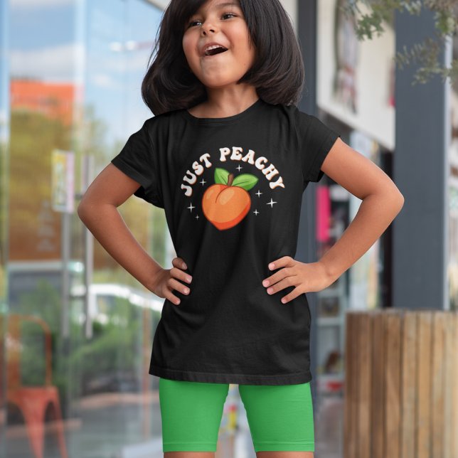 Just Peachy Cartoon Fruit T-Shirt (Creator Uploaded)