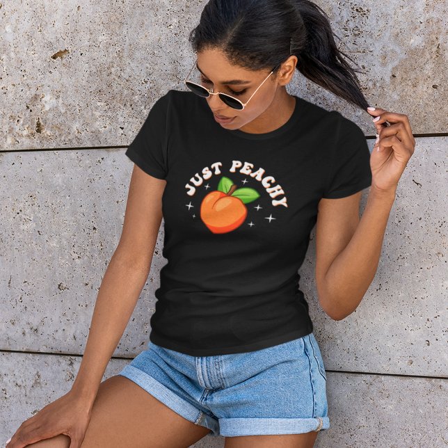 Just Peachy Cartoon Fruit T-Shirt (Creator Uploaded)