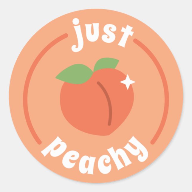 Just Peachy Classic Round Sticker (Front)
