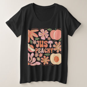 Just Peachy Floral Design Plus Size T-Shirt