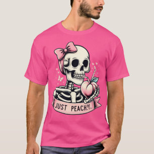 Just Peachy Funny Skeleton Women Summer Fruit 2 T-Shirt