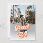 Just Peachy Grad Announcement<br><div class="desc">A graduation announcement with a custom photo and peach coloured retro style typography is a unique and stylish way to announce your graduation to your friends and family.</div>