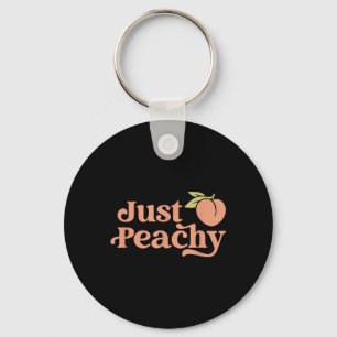 Just Peachy Retro 70s Georgia Peaches Summer Fruit Key Ring