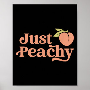 Just Peachy Retro 70s Georgia Peaches Summer Fruit Poster