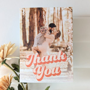Just Peachy Retro Wedding Thank You
