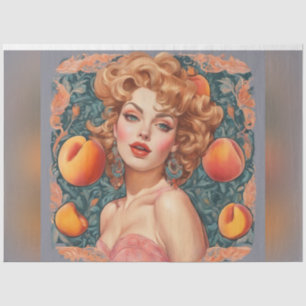 Just Peachy Vintage Retro Woman Decoupage Paper