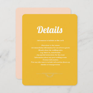 Just Peachy Wedding Eclosure Enclosure Card