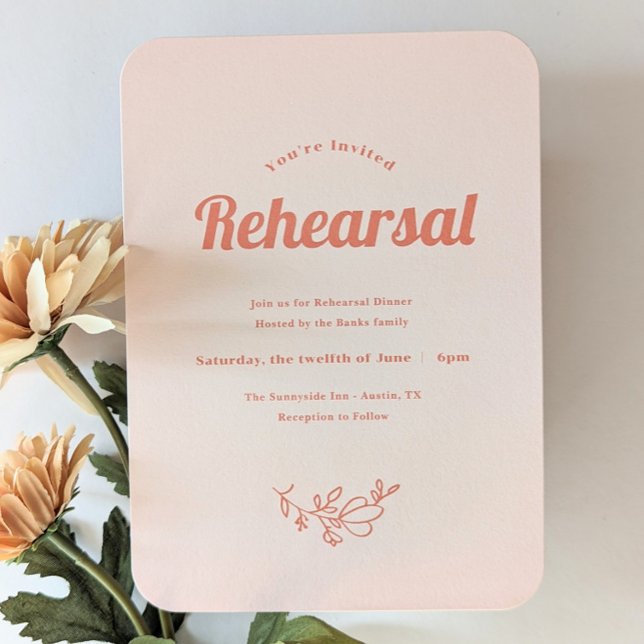 Just Peachy Wedding Rehearsal Invitation (Creator Uploaded)