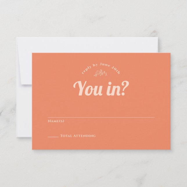 Just Peachy Wedding RSVP Cards (Front)