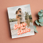Just Peachy Wedding Save the Date<br><div class="desc">A wedding save the date with a custom photo and peach colored retro style typography is a unique and stylish way to announce your upcoming nuptials to your friends and family. The custom photo is a special touch that adds a personal and sentimental element to the design, while the peach...</div>