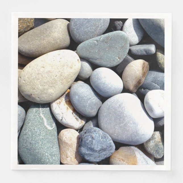 Just Pebbles Natural Colourful Cool Stone Deco Napkin (Front)