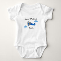 Just Plane Cute Blue Aeroplane and Clouds Aviation