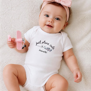 Just Plane Cute Pink Aeroplane Personalised Girl Baby Bodysuit