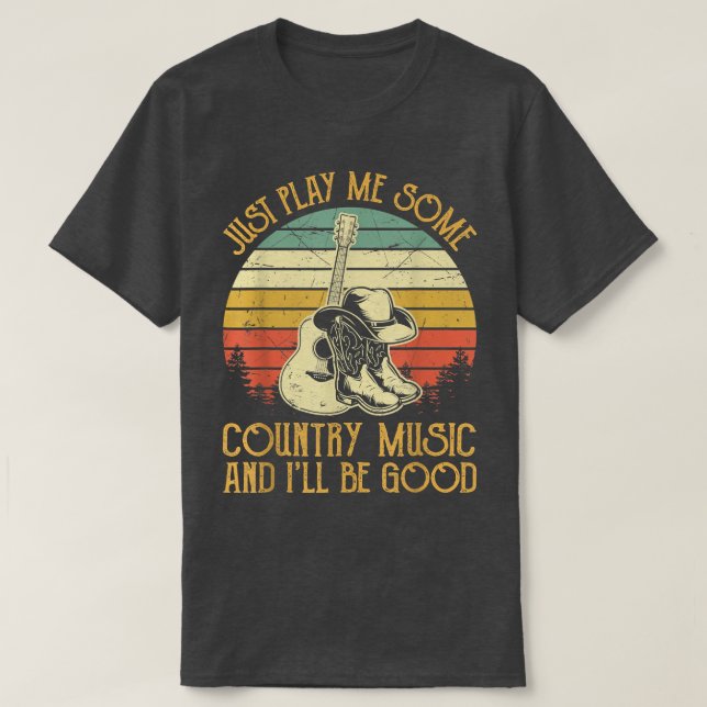 Just Play Me Some Country Music Tshirts For Women  (Design Front)