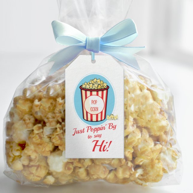 Just Poppin' By Gift Tags (Poppin' by to Say Hi Pop By Tag for Small Business and Real Estate Marketing)