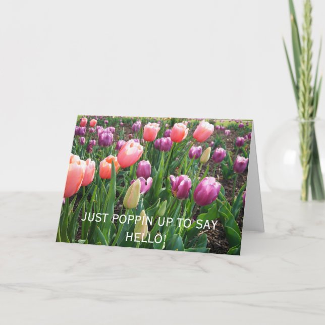 JUST POPPIN UP TO SAY HELLO! Blank Card (Front)