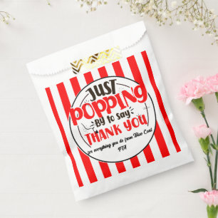 just popping by to say thanks popcorn volunteer favour bags