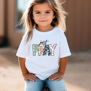 Just Pray Cute Western Floral Christian  Toddler T-Shirt