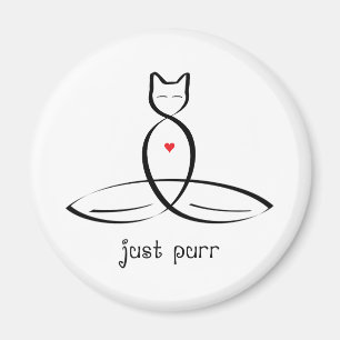 Just Purr - Fancy style text. Magnet