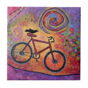Just Ride and Fly Raven Riding Bicycle Tile