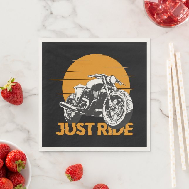 Just ride biker retro Paper & Party Napkins (Insitu)