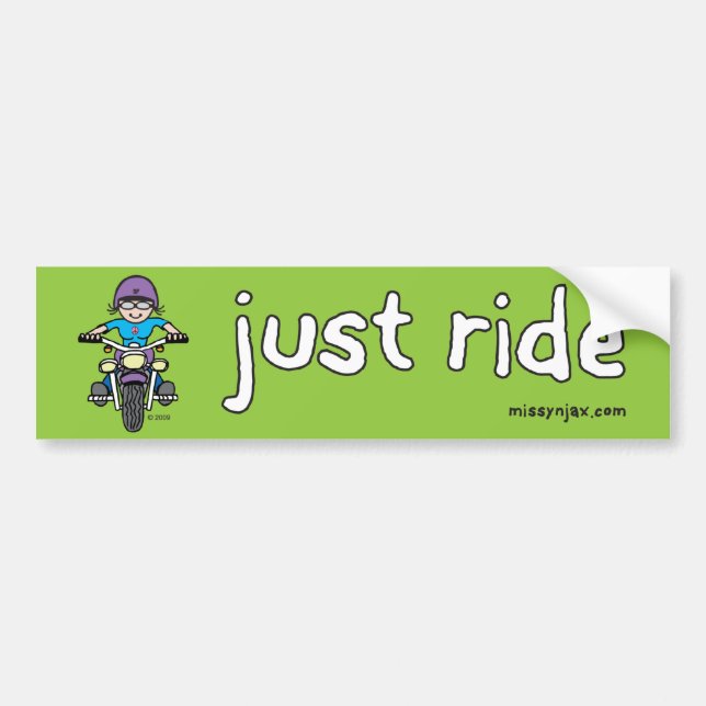 Just Ride Bumper Sticker (Front)