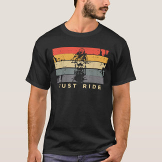 Just Ride Motorcycle Biker Retro Motorbike Women M T-Shirt