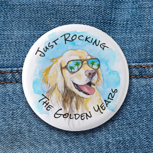 Just Rocking The Golden Years Funny Pun Retirement 3 Cm Round Badge