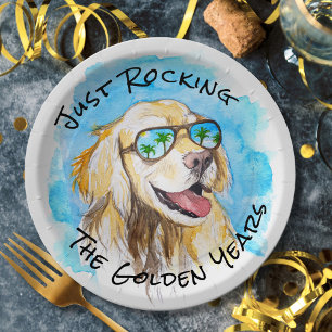 Just Rocking The Golden Years Funny Pun Retirement Paper Plate
