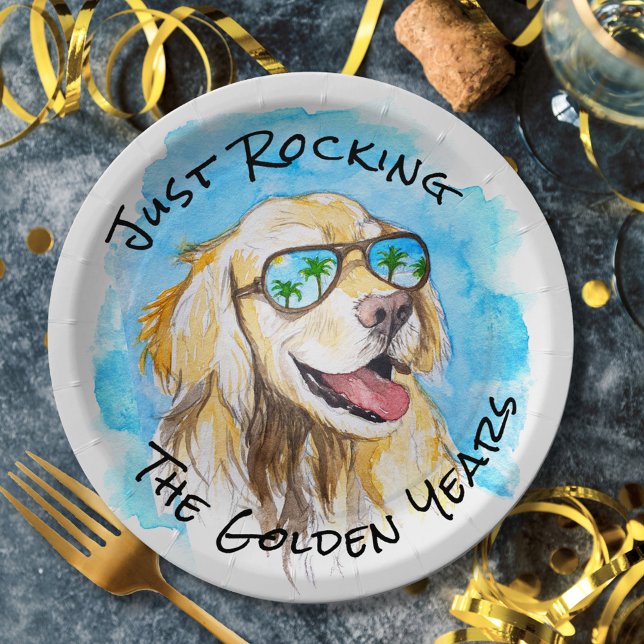 Just Rocking The Golden Years Funny Pun Retirement Paper Plate (Creator Uploaded)