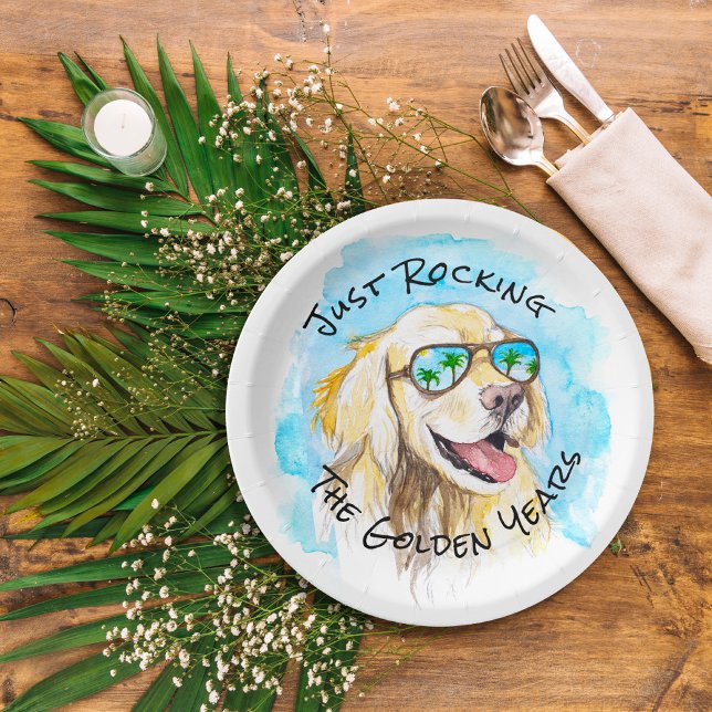Just Rocking The Golden Years Funny Pun Retirement Paper Plate (Creator Uploaded)