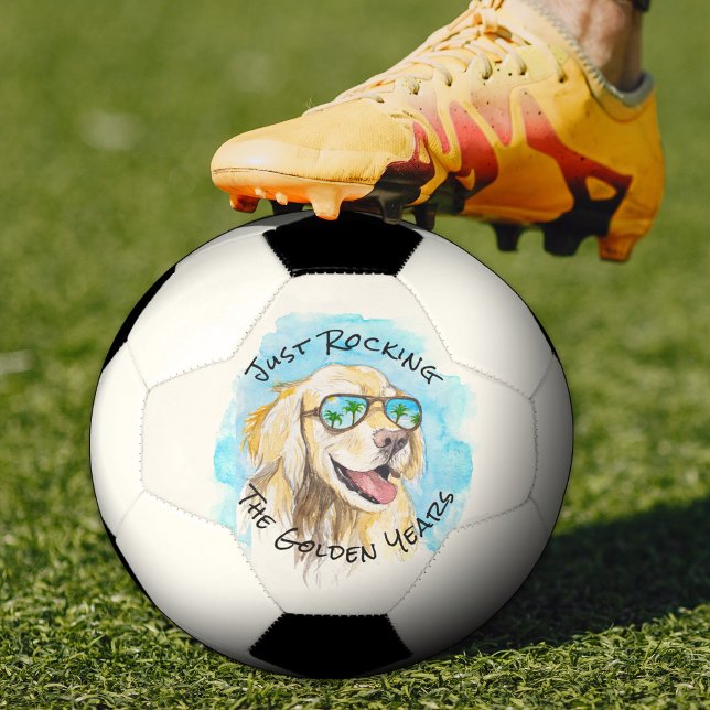 Just Rocking The Golden Years Funny Pun Retirement Soccer Ball (Creator Uploaded)