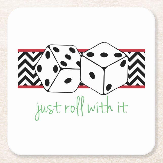 Just Roll Square Paper Coaster (Front)