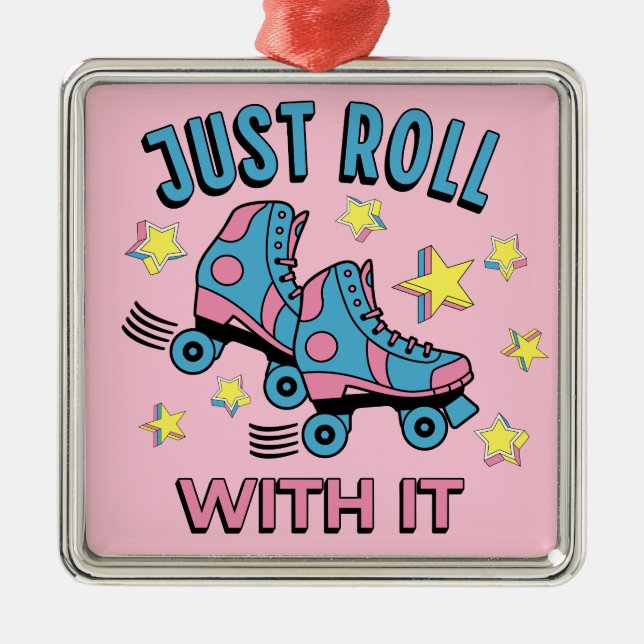 Just roll with it metal tree decoration (Front)