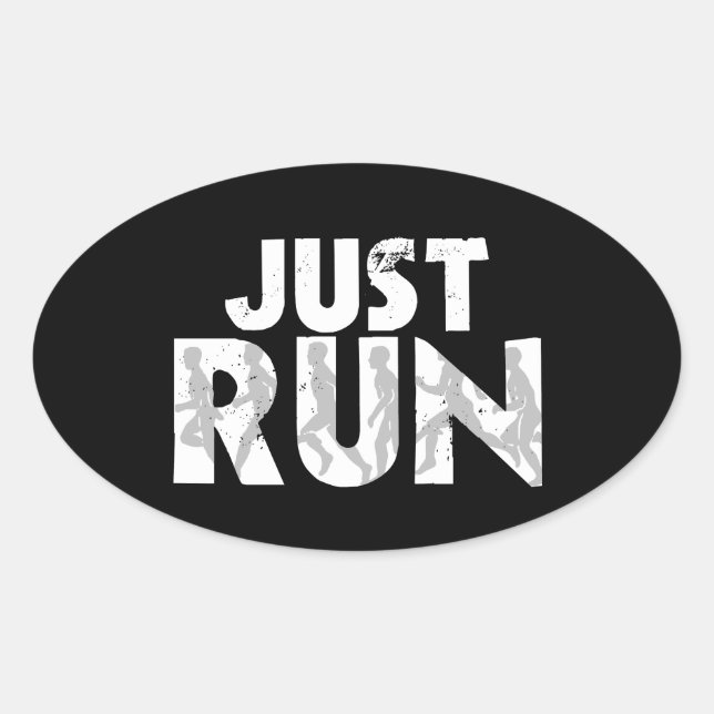 Just Run Oval Sticker (Front)